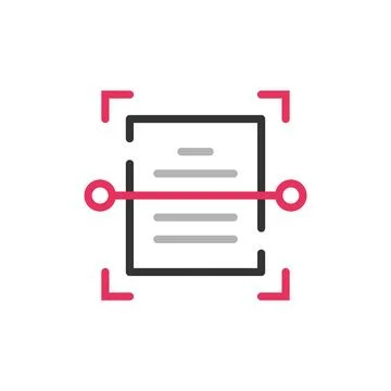 Scan document icon in flat style. Recognize text vector illustration on iso.. Stock Illustration