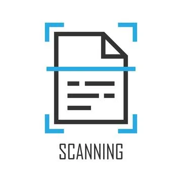 Scan document icon in flat style. Recognize text vector illustration on iso.. 库存插图