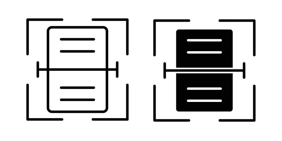 Scan documents icon vectors. Illustrations in black Stock Illustration