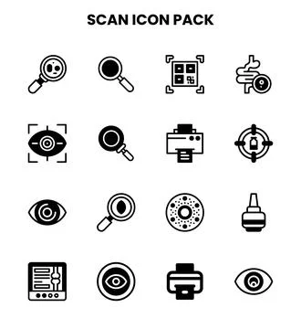 Scan DuoTone Collection Icons Pack Stock Illustration