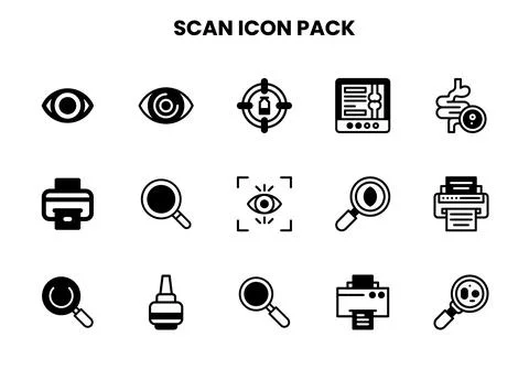 Scan DuoTone Design Icons Pack Stock Illustration