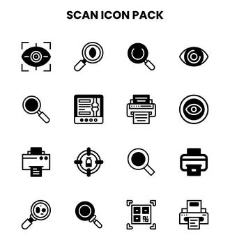 Scan DuoTone UI Icons Pack 스톡 일러스트