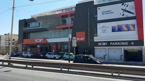 Scan Electronics Superstore Building Underground Parking Entrance Architecture Stock Footage 343546495
