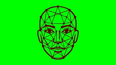 Scan face animation Video stock 340036427