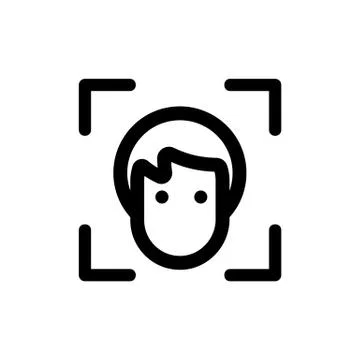Scan the face of the icon vector. Isolated contour symbol illustration イラスト素材