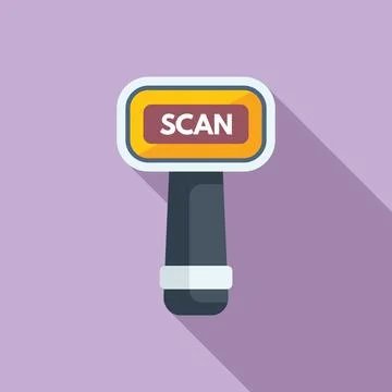 Scan face label icon flat vector. Cellular device smart 스톡 일러스트