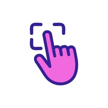 Scan the finger icon vector. Isolated contour symbol illustration Stock Illustration