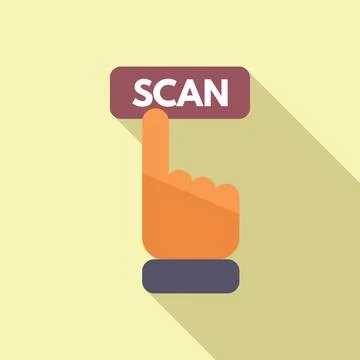 Scan finger matrix icon flat vector. Symbol scan smart Illustrazione stock