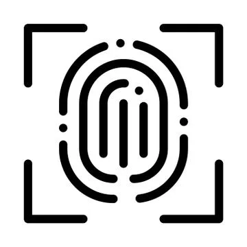 Scan Fingerprint Close-up Icon Vector Outline Illustration Illustrazione stock