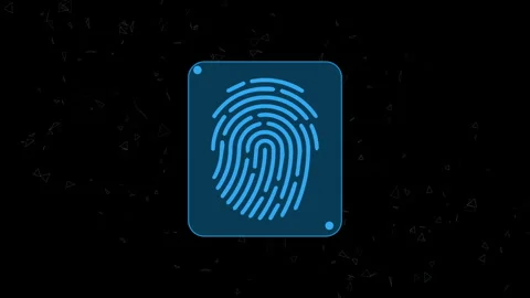 Scan Fingerprint Cyber Security Password Control Video Animated Background Stock Footage 342474693