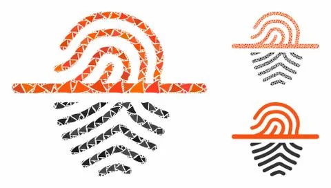 Scan fingerprint Mosaic Icon of Bumpy Pieces イラスト素材