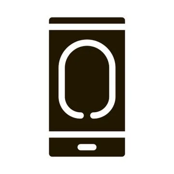 Scan Fingerprint in Phone Icon Vector Glyph Illustration Stock Illustration