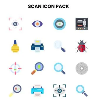Scan Flat Icons Pack イラスト素材