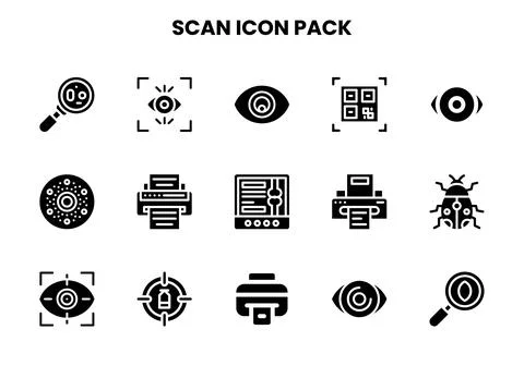 Scan Glyph Design Icons Pack Illustration