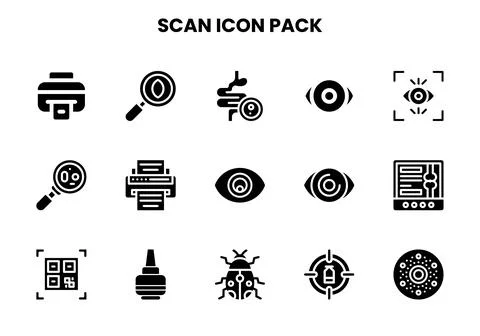 Scan Glyph Graphics Icons Pack Stockillustratie