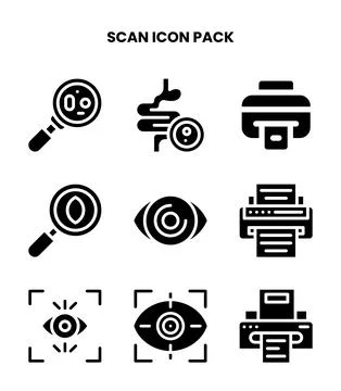 Scan Glyph Scalable Icons Pack Illustrazione stock
