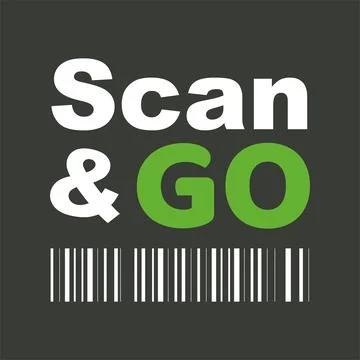 Scan &amp; Go vector illustration with barcode Stock Illustration