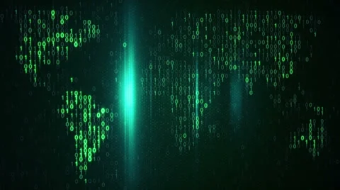 Scan green digital world loop background Stock Footage 36240770