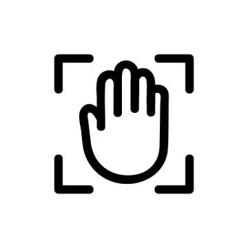 Scan the hand icon vector. Isolated contour symbol illustration Stock-Illustration