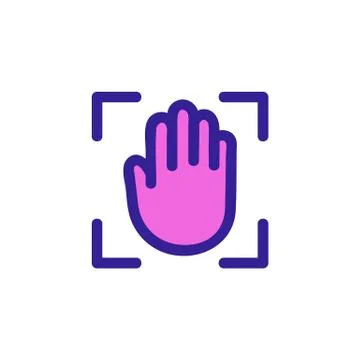 Scan the hand icon vector. Isolated contour symbol illustration Stock-Illustration
