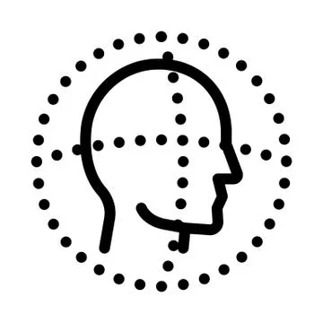Scan Head Authentication Icon Vector Outline Illustration イラスト素材