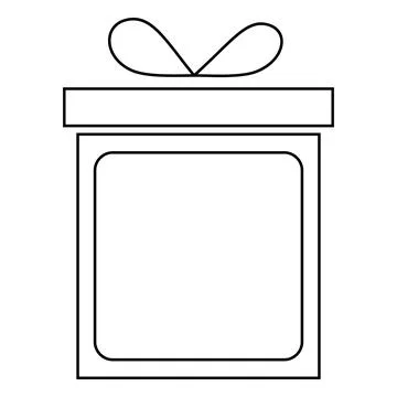 Scan here placeholder black square frame gift box with bow shape and place for 库存插图
