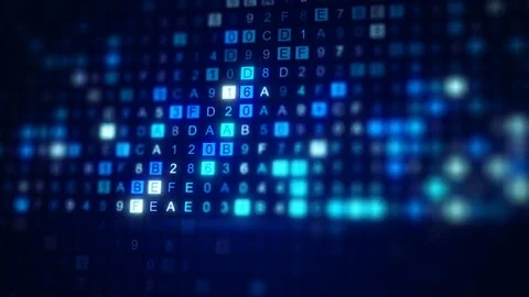 Scan HEX digital data code seamless loop animation 4k UHD (3840x2160) Stock Footage 79110055