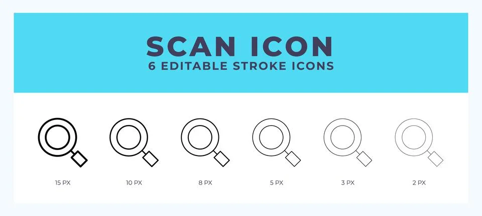 Scan icon. Editable stroke line icon vector illustration. Stock Illustration