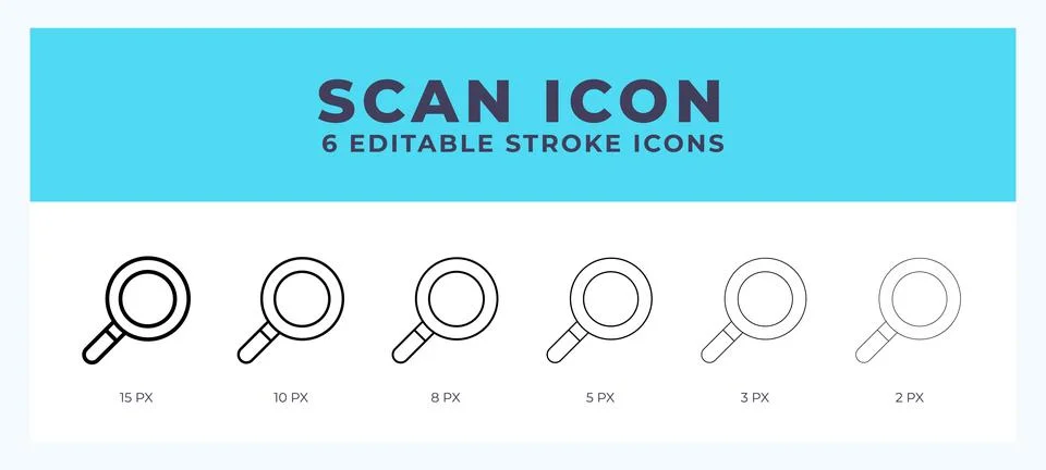 Scan icon. Editable stroke line icon vector illustration. Stock Illustration