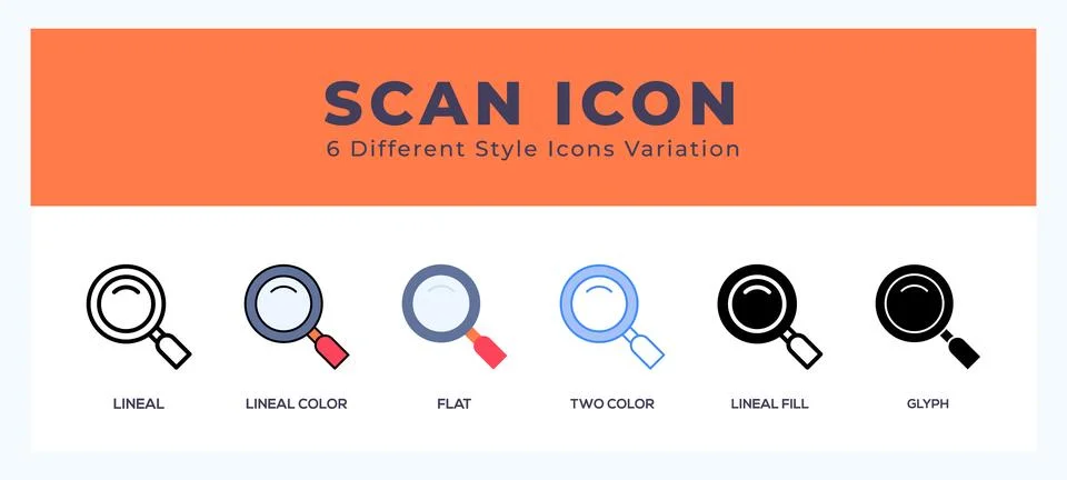 Scan icon illustration vector with different styles Stockillustratie