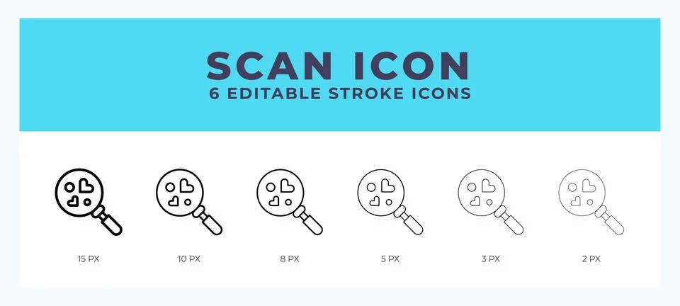 Scan icon. Regular line. Thin line. Bold line. Vector illustration. Illustrazione stock