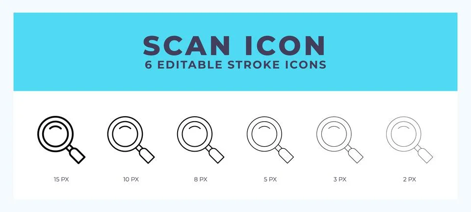 Scan icon symbol. Isolated. Vector illustration with editable stroke. Stockillustratie