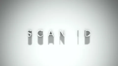 Scan id 3D title animation with shadows on a white background Stock Footage 297671930