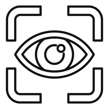 Scan iris eye icon outline vector. Access data system Illustrazione stock