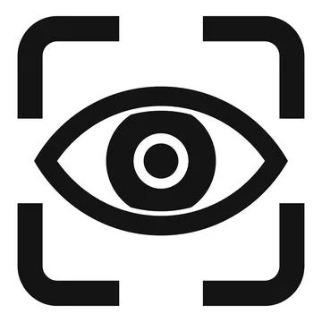Scan iris eye icon simple vector. Access data system Illustrazione stock