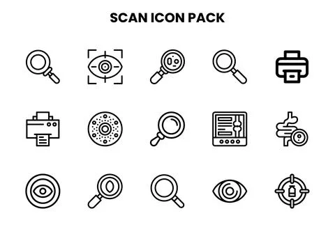 Scan Line Graphics Icons Pack Stock-Illustration