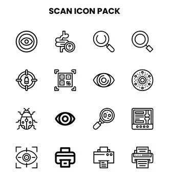 Scan Line Graphics Icons Pack Stock Illustration