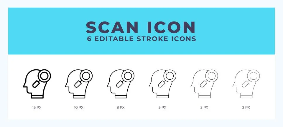 Scan line icon with different stroke. Vector illustration. Stockillustratie