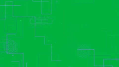 Scan line starting HUD circuits forming circle+hex node showing readout Video stock 334118752