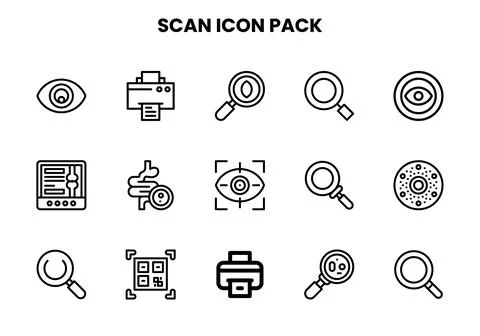 Scan Line Vector Icons Pack イラスト素材