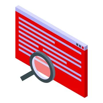 Scan malware icon, isometric style 库存插图