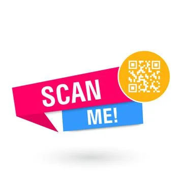 Scan me icon with QR code. Qr code template for mobile app. Vector illustration Stock Illustration
