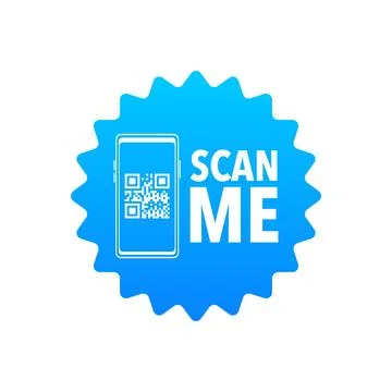 Scan me icon with QR code. Inscription scan me. QR code label. Stockillustratie