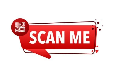 Scan me icon with QR code. Inscription scan me. QR code label. Stock-Illustration