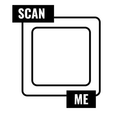 Scan me placeholder black square frame, place for QR code, vector app sticker Stock Illustration