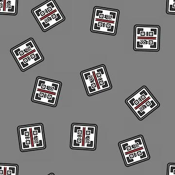Scan me product label caution vector seamless pattern Ilustración de archivo