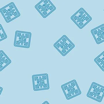 Scan me product label caution line seamless pattern Stock Illustration