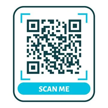 Scan me QR code design. QR code for payment, text transfer with scan me button Illustrazione stock