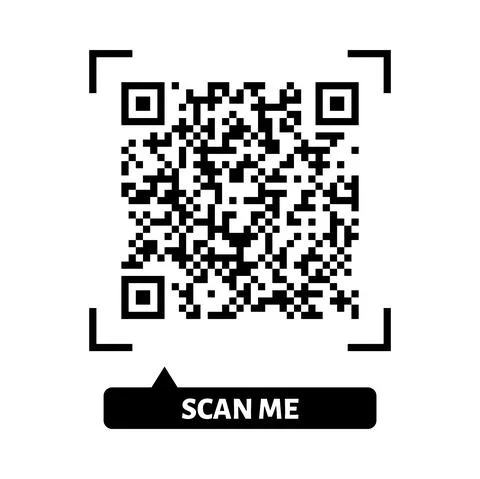 Scan me QR code design. QR code for payment, text transfer with scan me button Stock Illustration