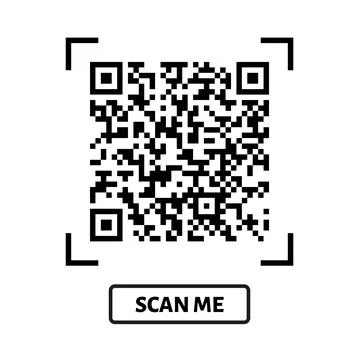 Scan me QR code design. QR code for payment, text transfer with scan me button Stock Illustration